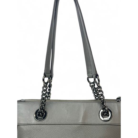 Coach Turnlock Edie Leather & Suede Carryall Bag - Picture 6 of 9